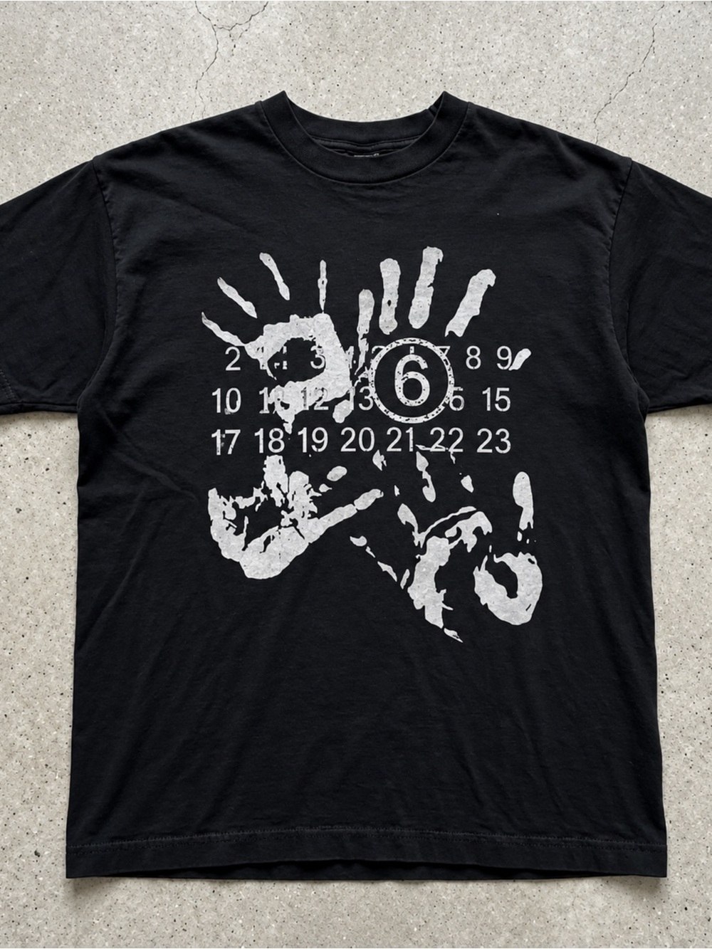 Gildan Black Short Sleeve Tee with White Handprint Graphic